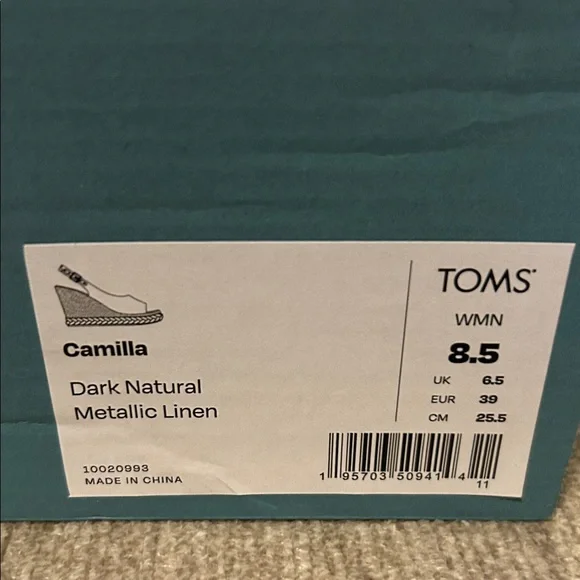 TOMS Women's Tan Wedge Sandals - Picture 2 of 3